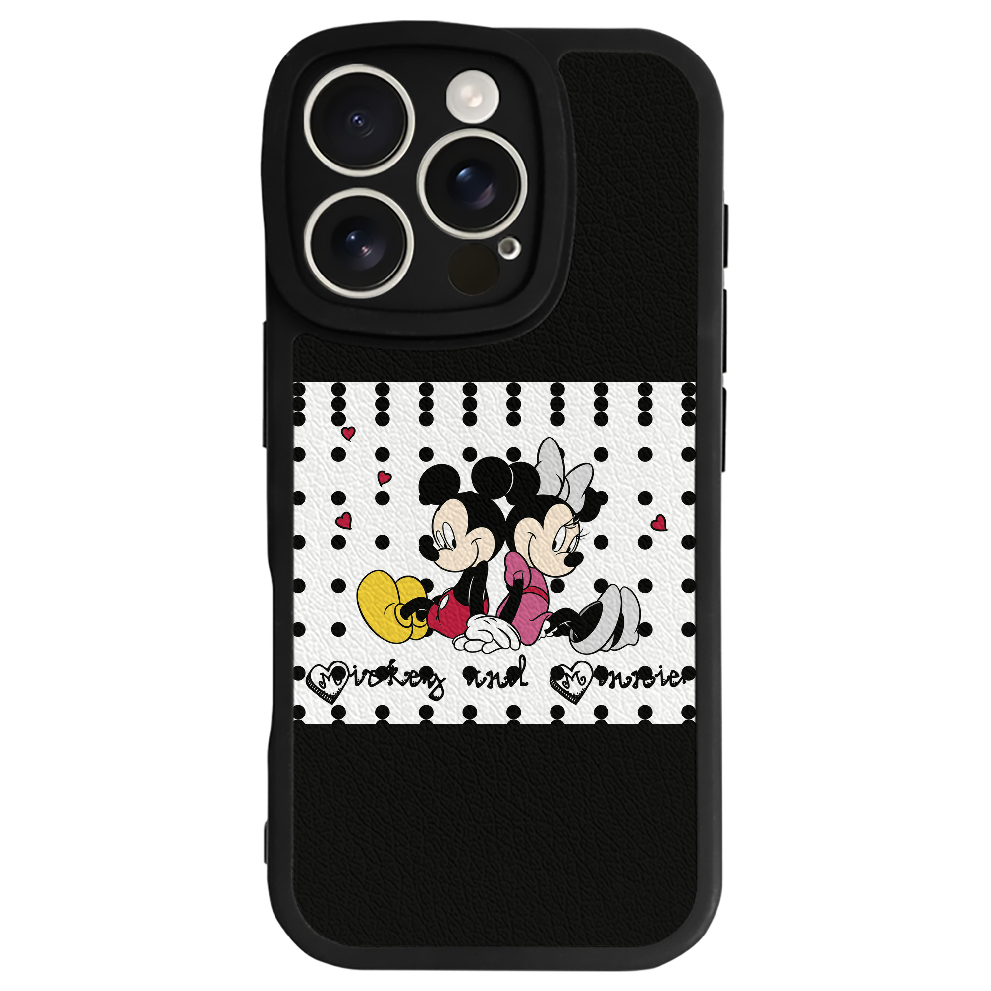 （画像用） ミッキーマウス Mickey Mouse 【iPhone 16シリーズ対応】シリコンスマホケース（レザー調） 材質：シリコン